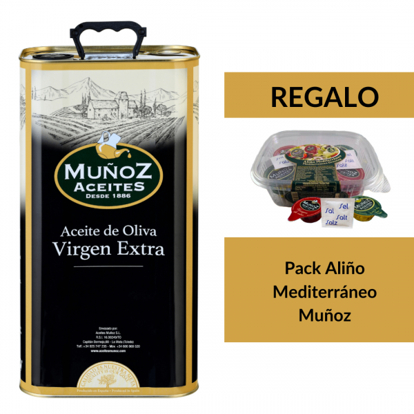 Lata metálica 5 L | Aceite de Oliva Virgen Extra | Muñoz - Comprar Aceite de Oliva Virgen Extra Lata 5 litros